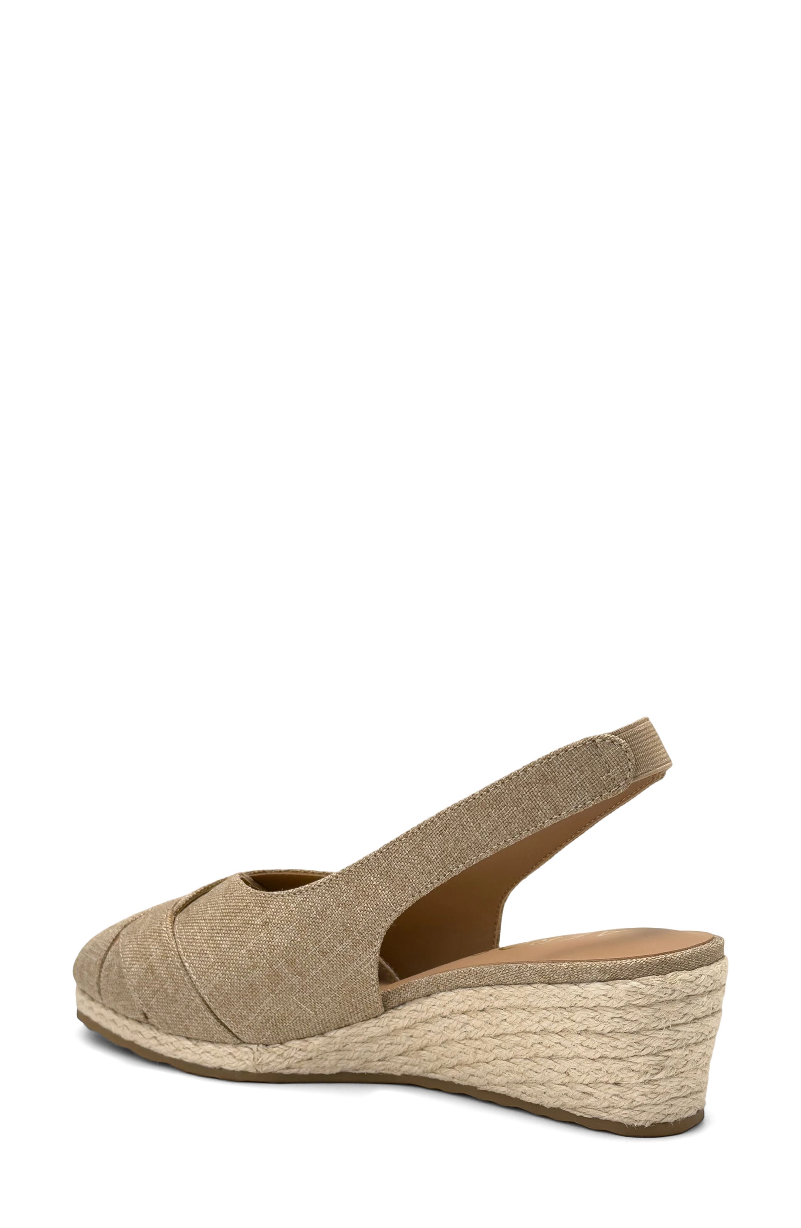 Aerosoles Roberta Linen Slingback Espadrille Wedge Sandal, Alternate, color, Dark Linen Linen