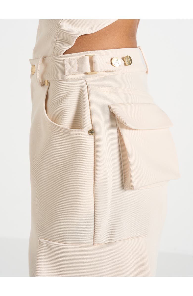 Manière De Voir Emilie High Waisted Utility Cargo Pants, Alternate, color, Cream
