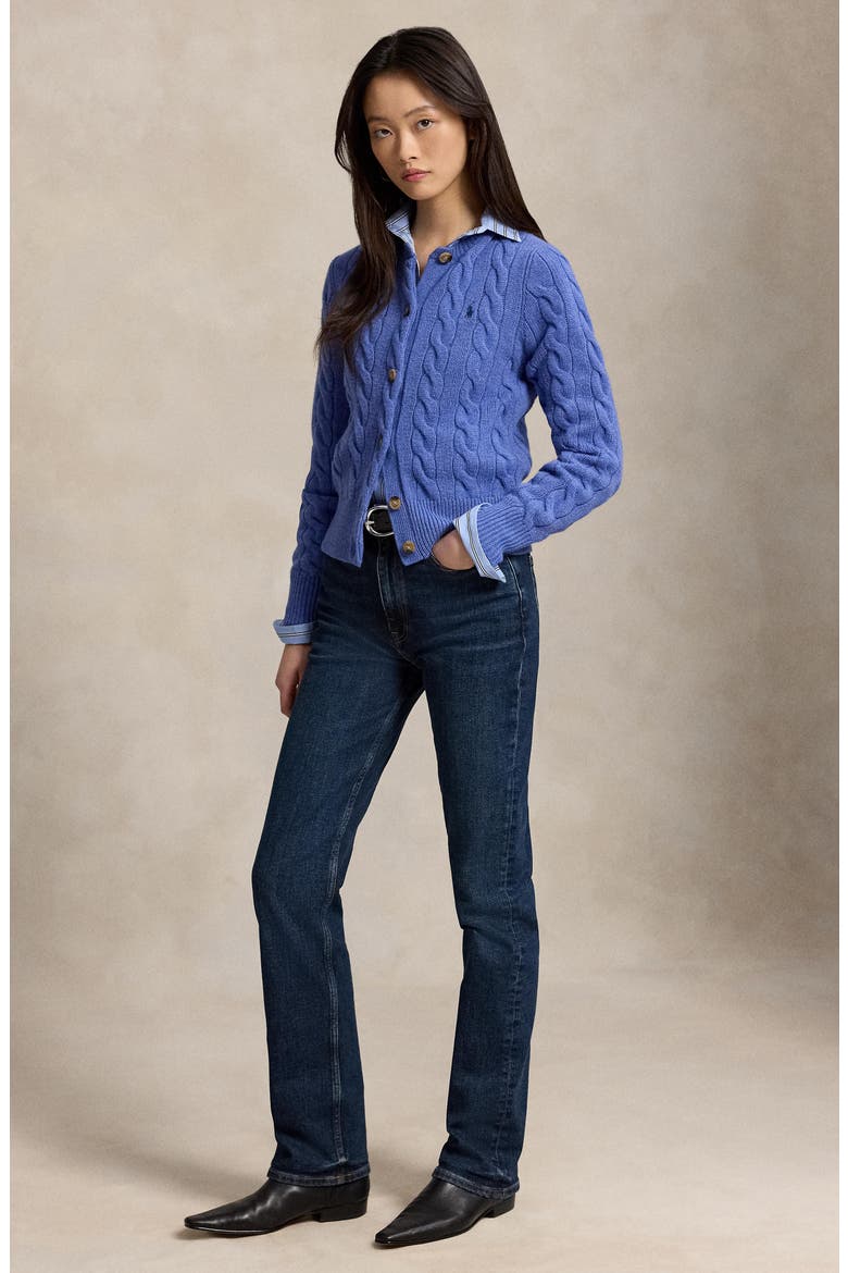 Wool & Cashmere Cardigan, Alternate, color, BLUE