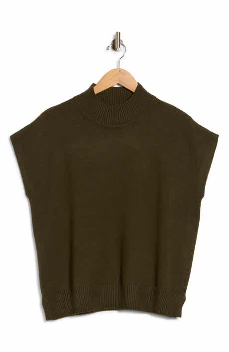 Mock Neck Short Sleeve Sweater