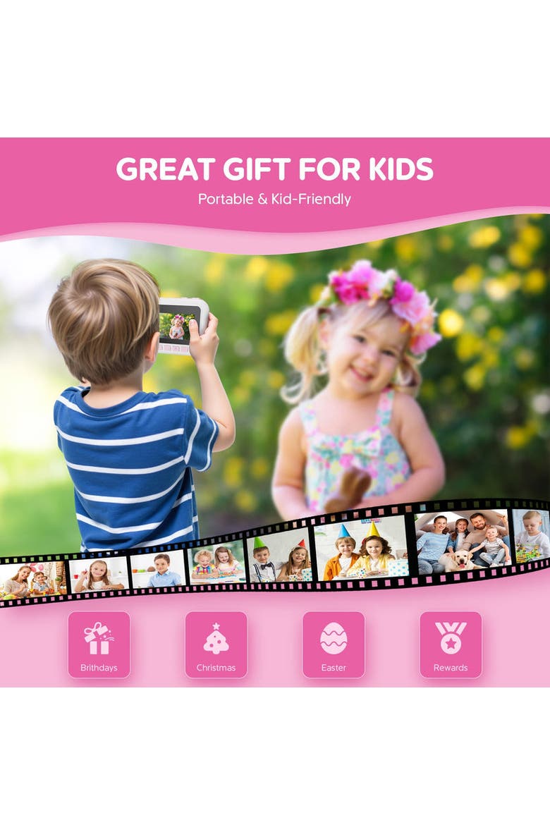 Instant Print Kids Camera, Alternate, color, Pink Printed