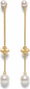 Kate Spade New York spade flower & faux pearl chain linear earrings
