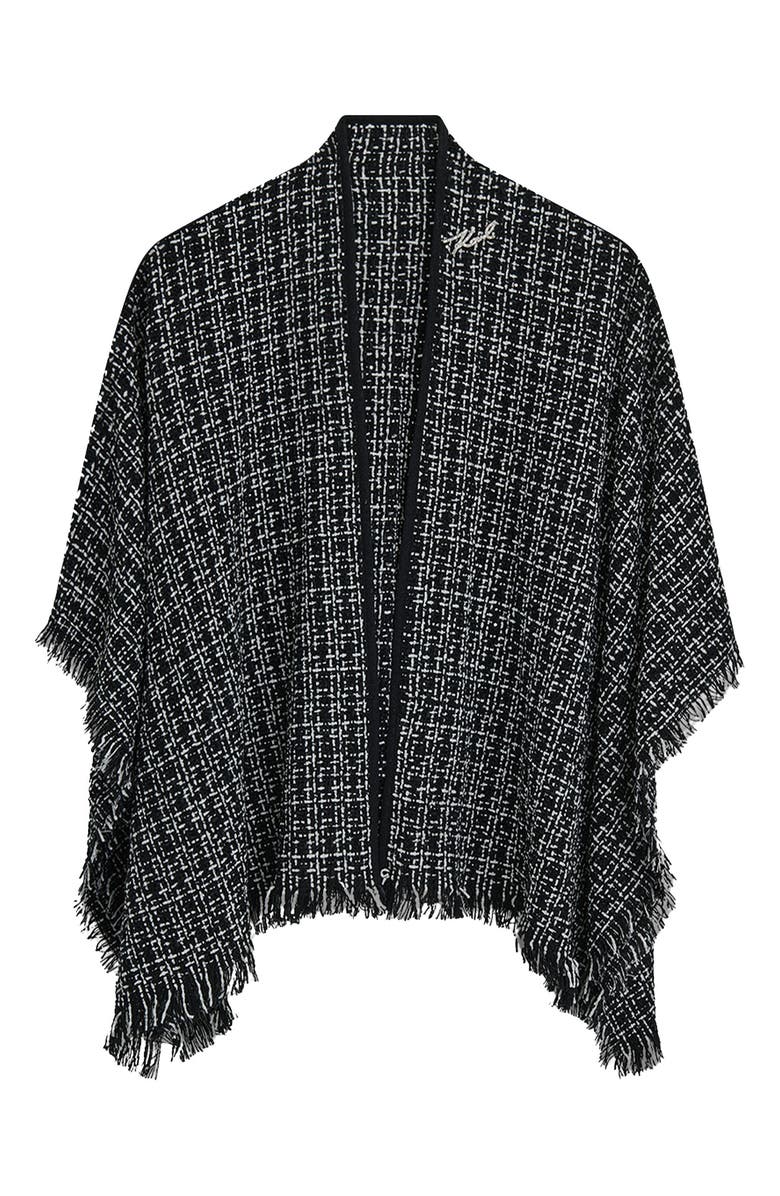 KARL LAGERFELD PARIS Marled Ruana, Main, color, Black