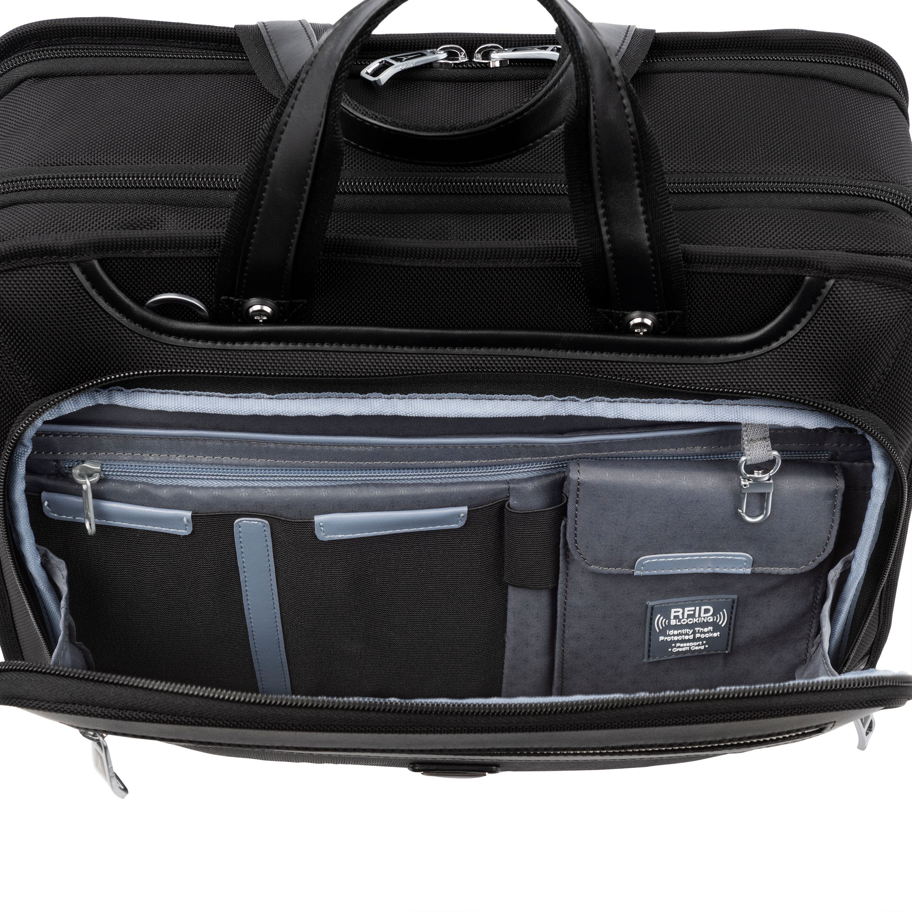 TRAVELPRO Platinum Elite Expandable Business Laptop Briefcase, Fits up to 15.6 Laptop, Alternate, color, Shadow Black