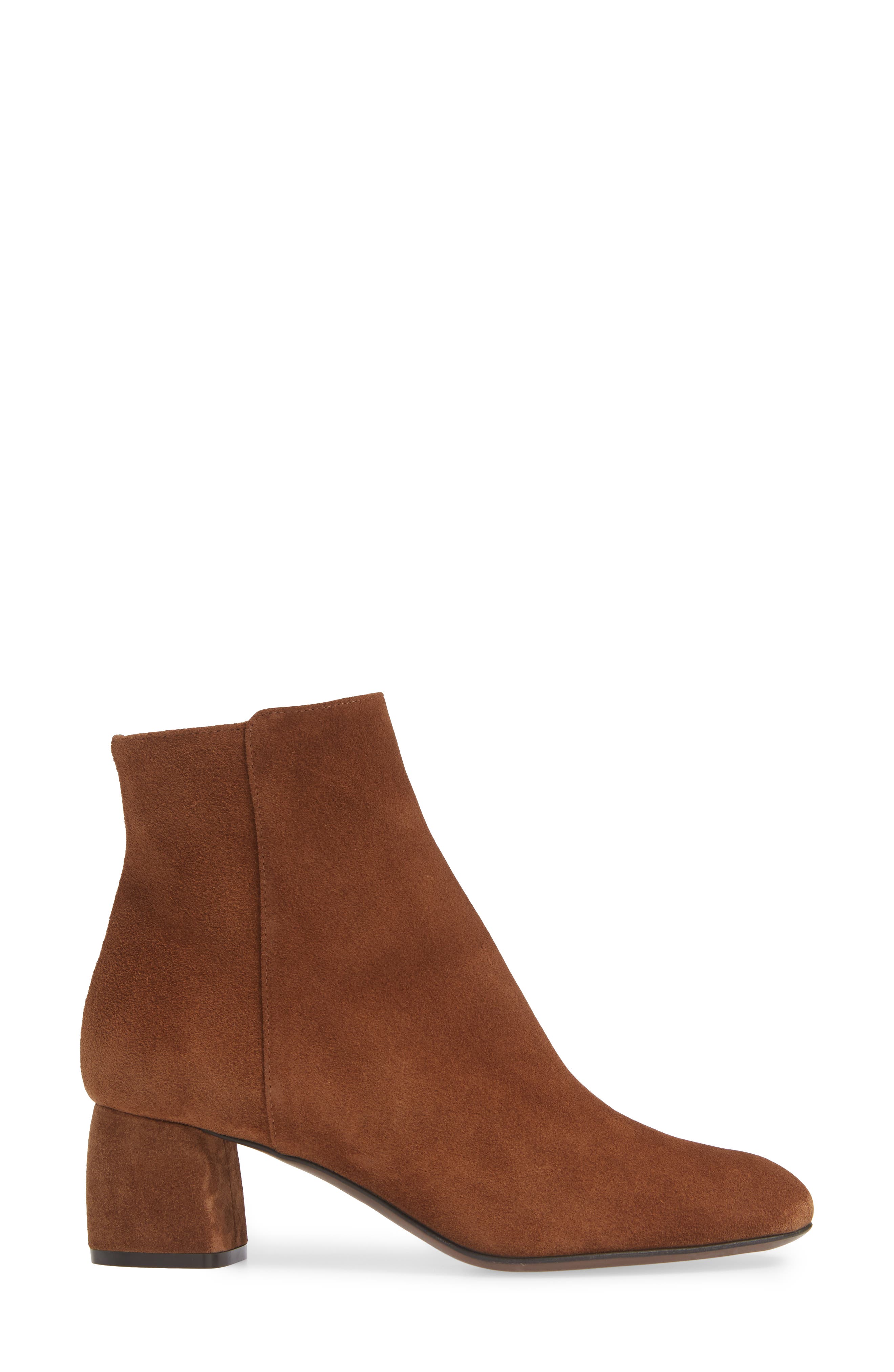 Block Heel Bootie, Alternate, color, COGNAC SUEDE