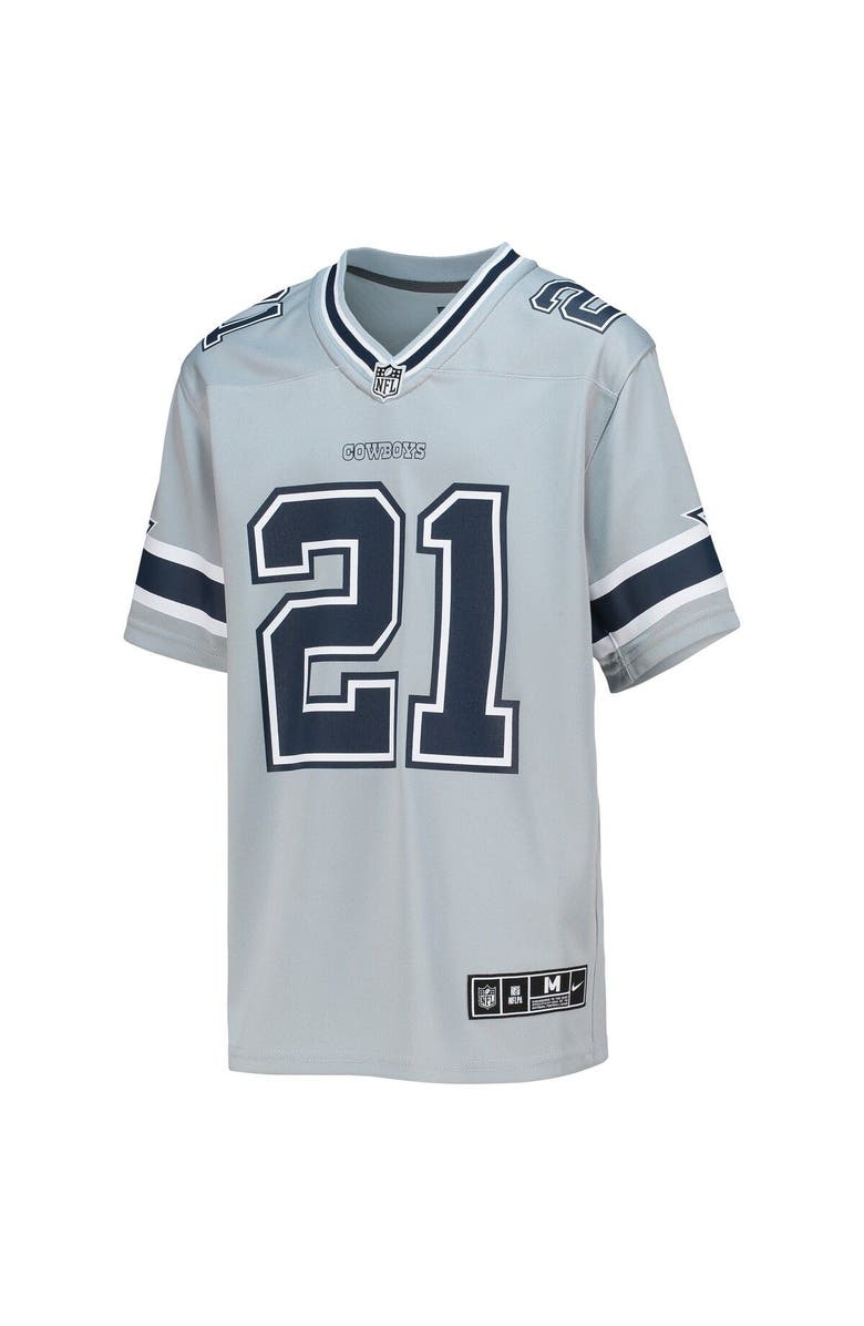 Nike Youth Nike Ezekiel Elliott Silver Dallas Cowboys Inverted Team Game Jersey, Alternate, color, 