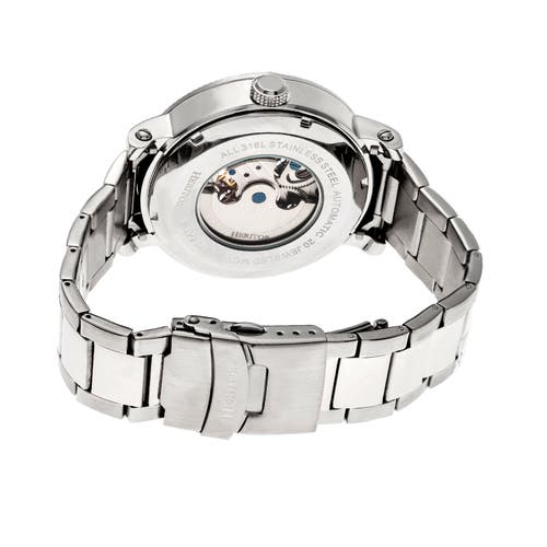 Heritor Automatic Aries Skeleton Dial Bracelet Watch In Silver/white