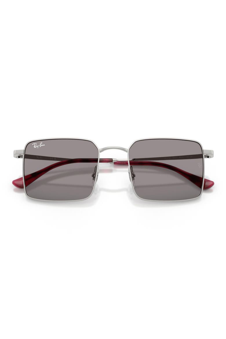 Idan Bio-Based 50mm Square Sunglasses, Alternate, color, SILVER / GREY
