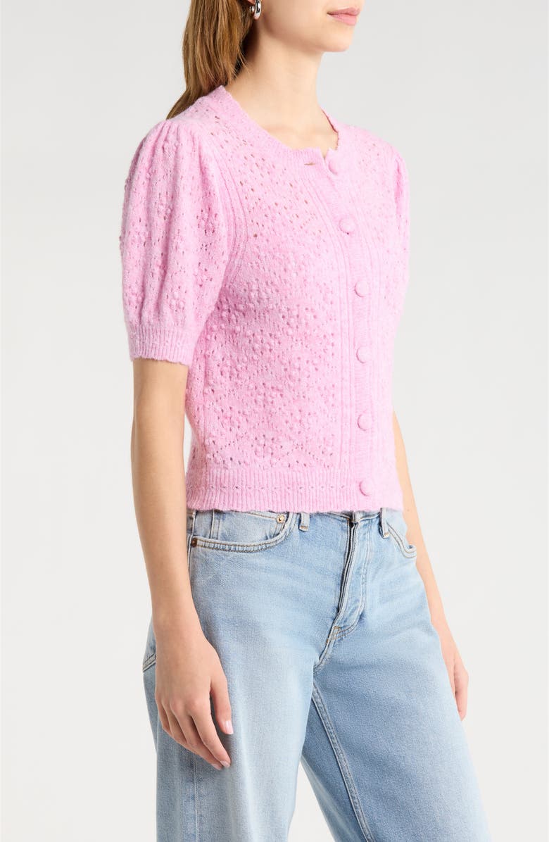 ASTR the Label Kaydence Bobble Stitch Cardigan, Alternate, color, Pink