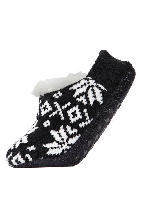 Nordic Pattern Fleece Lined Slipper Socks