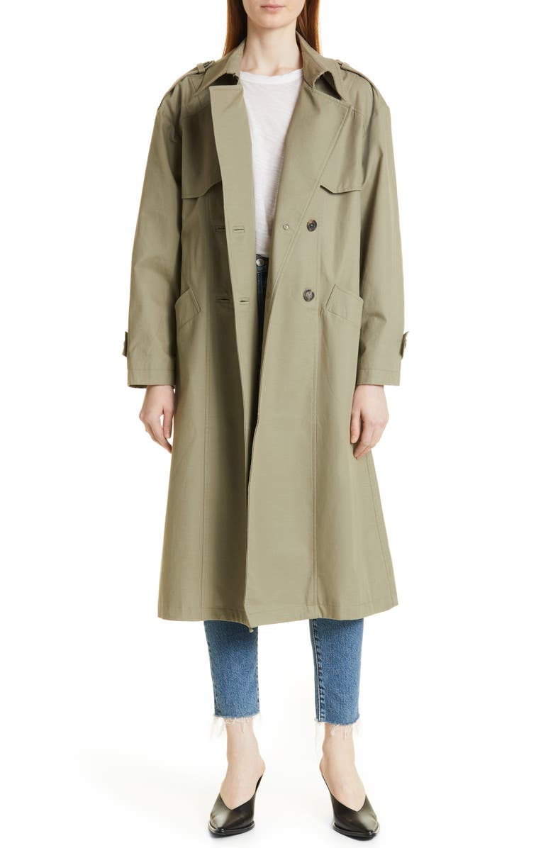 ANINE BING Finley Double Breasted Trench Coat, Main, color, 