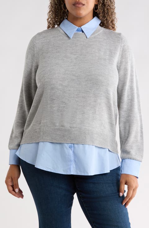 Azira Mixed Media Layered Sweater