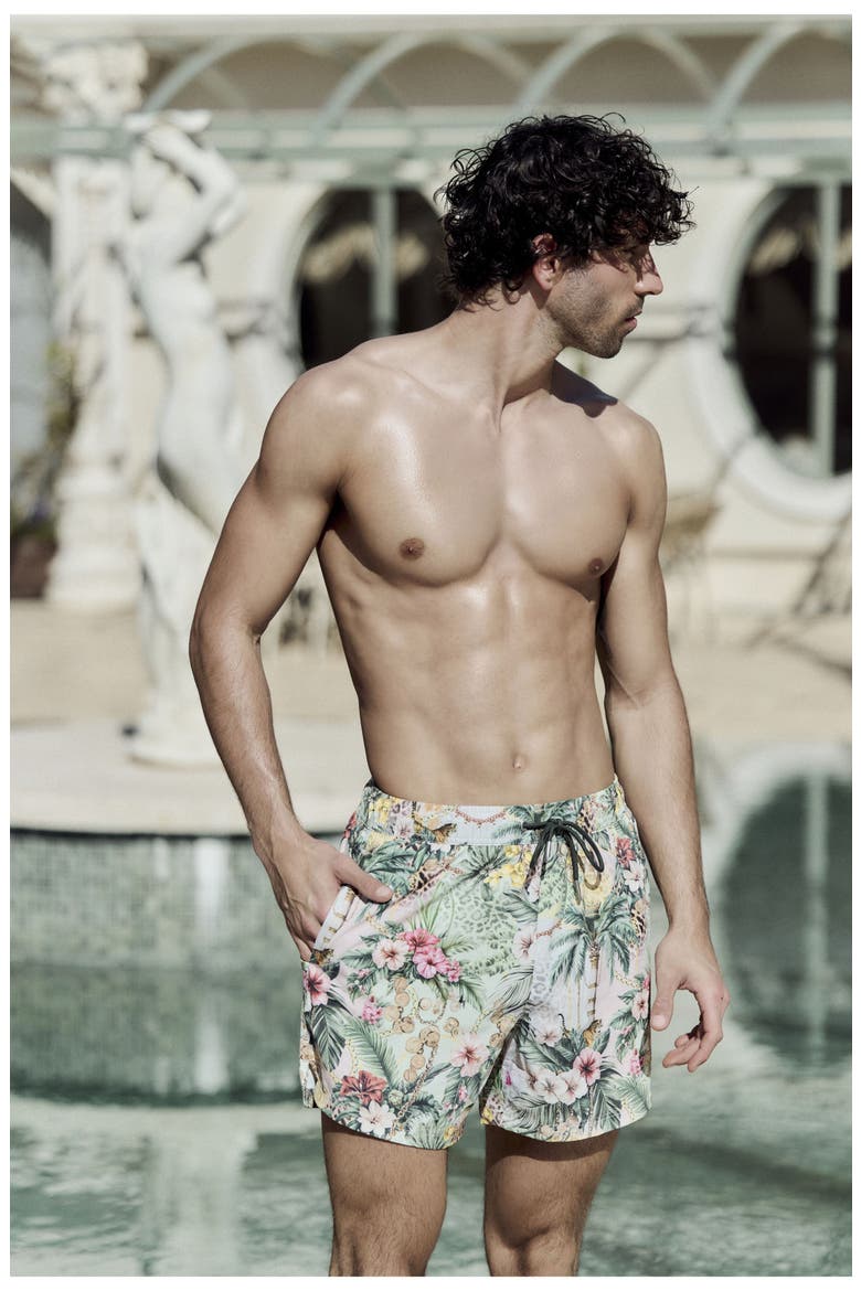 Jungle Treasure 5" Swim Trunks Swimsuit, Alternate, color, Multi-Jungle