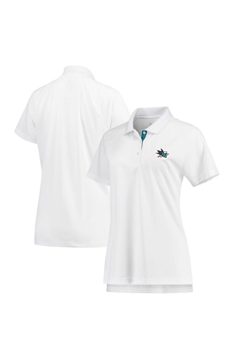 LEVELWEAR Women's Levelwear White San Jose Sharks Balance Raglan Polo, Alternate, color, 