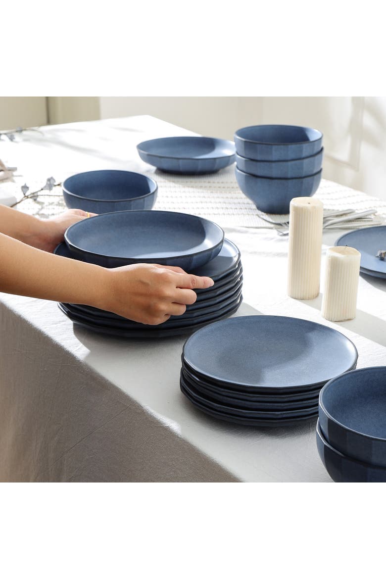 Rio Stoneware 12-Piece Dinnerware Set, Alternate, color, Blue