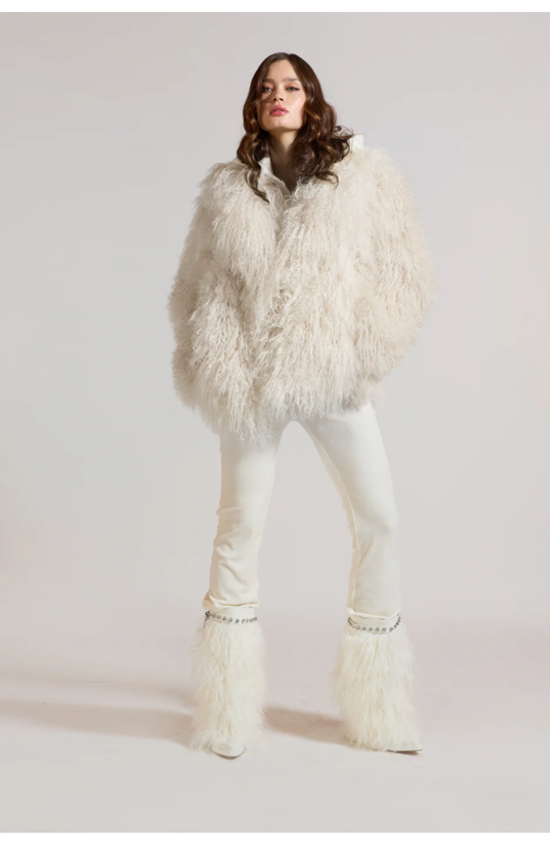 SPARKL UR FAMOUS  FUR COAT, Alternate, color, White