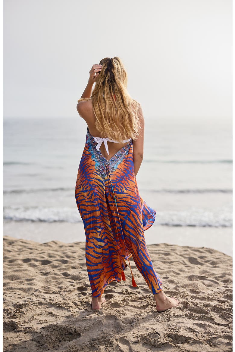 Three Way Handkerchief Hem Maxi Dress, Alternate, color, ORANGE