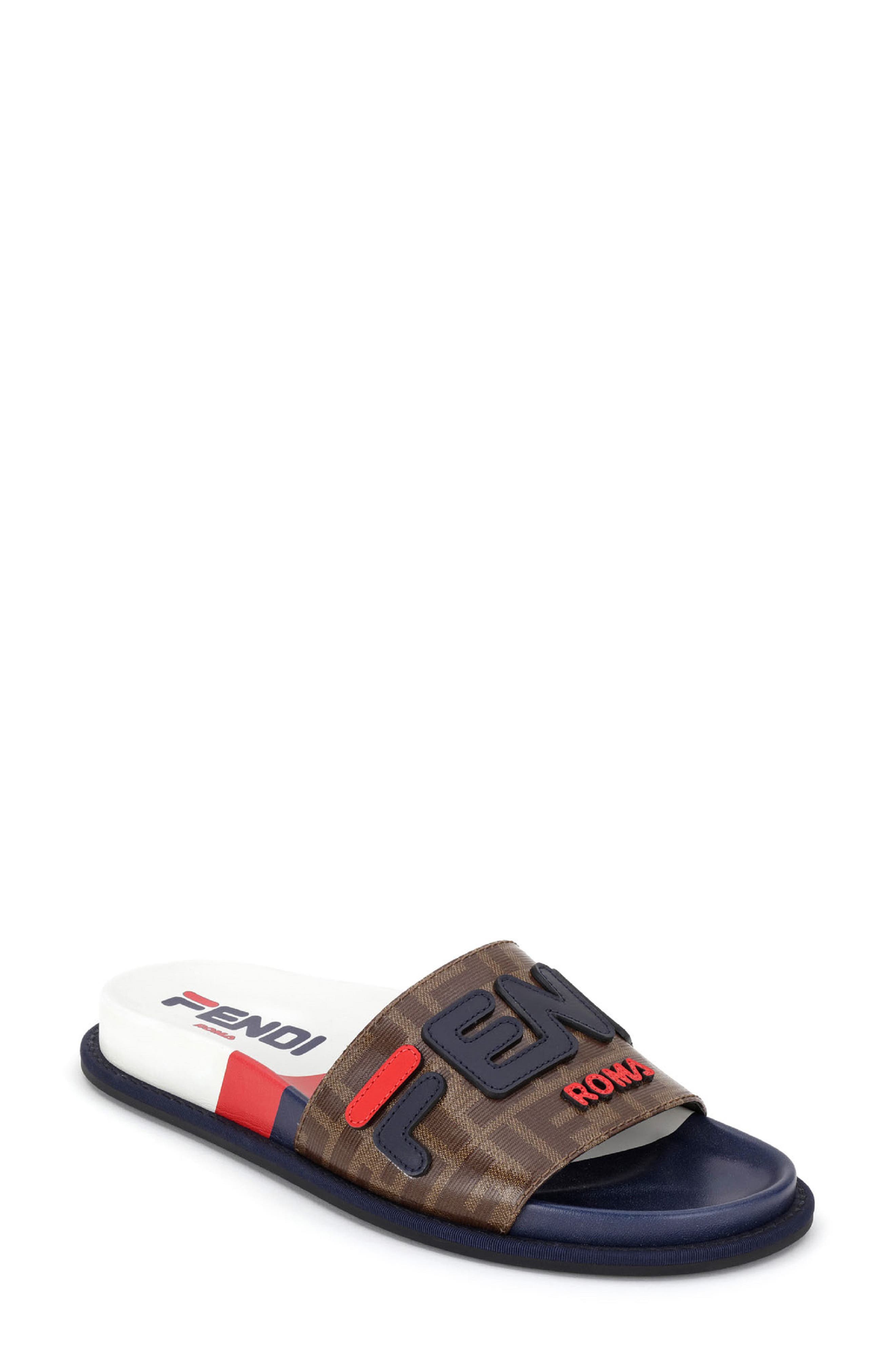 Fendi x FILA Mania Logo Pool Slide, Main, color, 