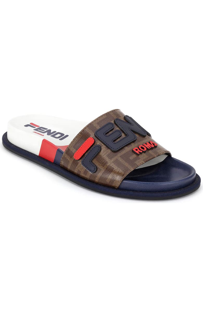 Fendi x FILA Mania Logo Pool Slide, Main, color,