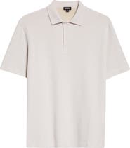 ZEGNA Honeycomb Short Sleeve Cotton Polo