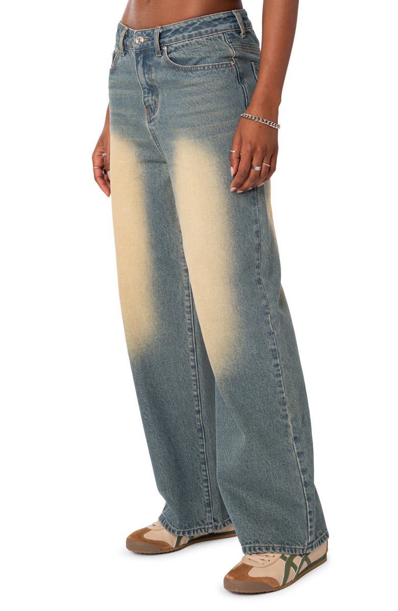 EDIKTED Braya Low Rise Baggy Jeans, Alternate, color, 
