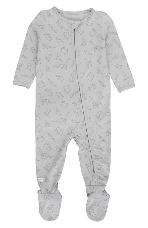Origami Print Zip Footie (Baby)