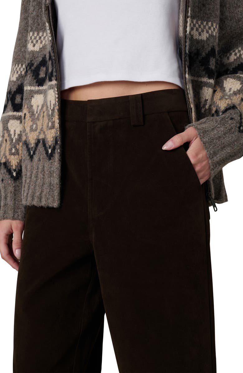 Joe's Jeans The Mia High Waist Ankle Wide Leg Faux Suede Jeans, Alternate, color, Dark Chocolate
