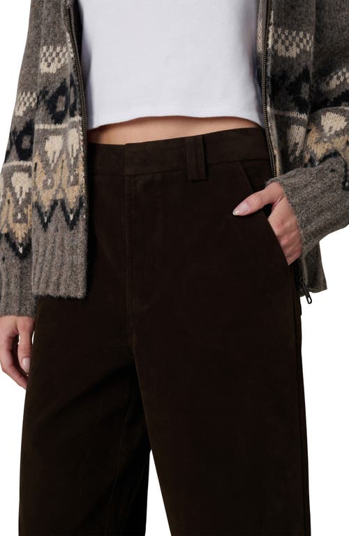 Joe's Jeans The Mia High Waist Ankle Wide Leg Faux Suede Jeans In Black