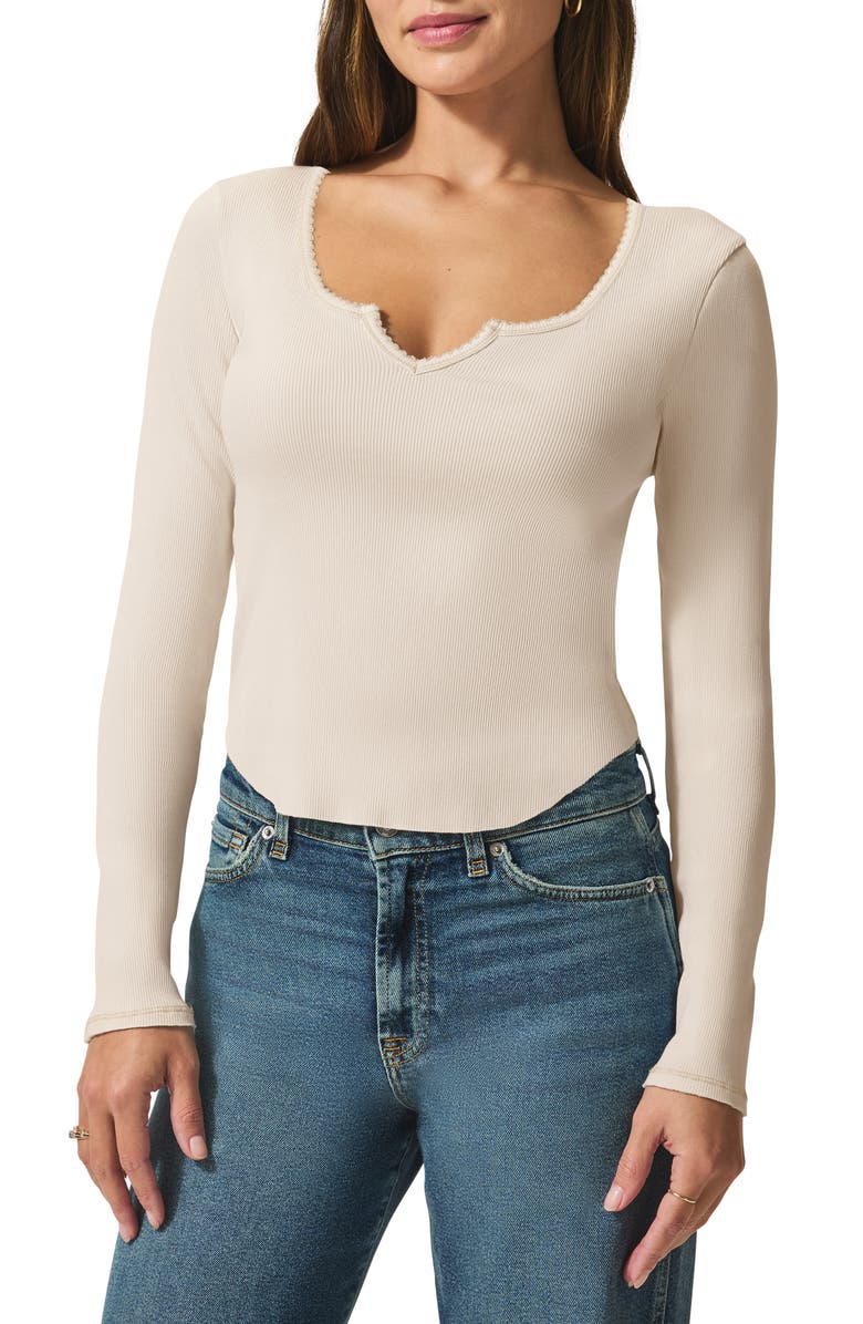Splendid Posie Stretch Cotton Rib Top, Main, color, Moonstone
