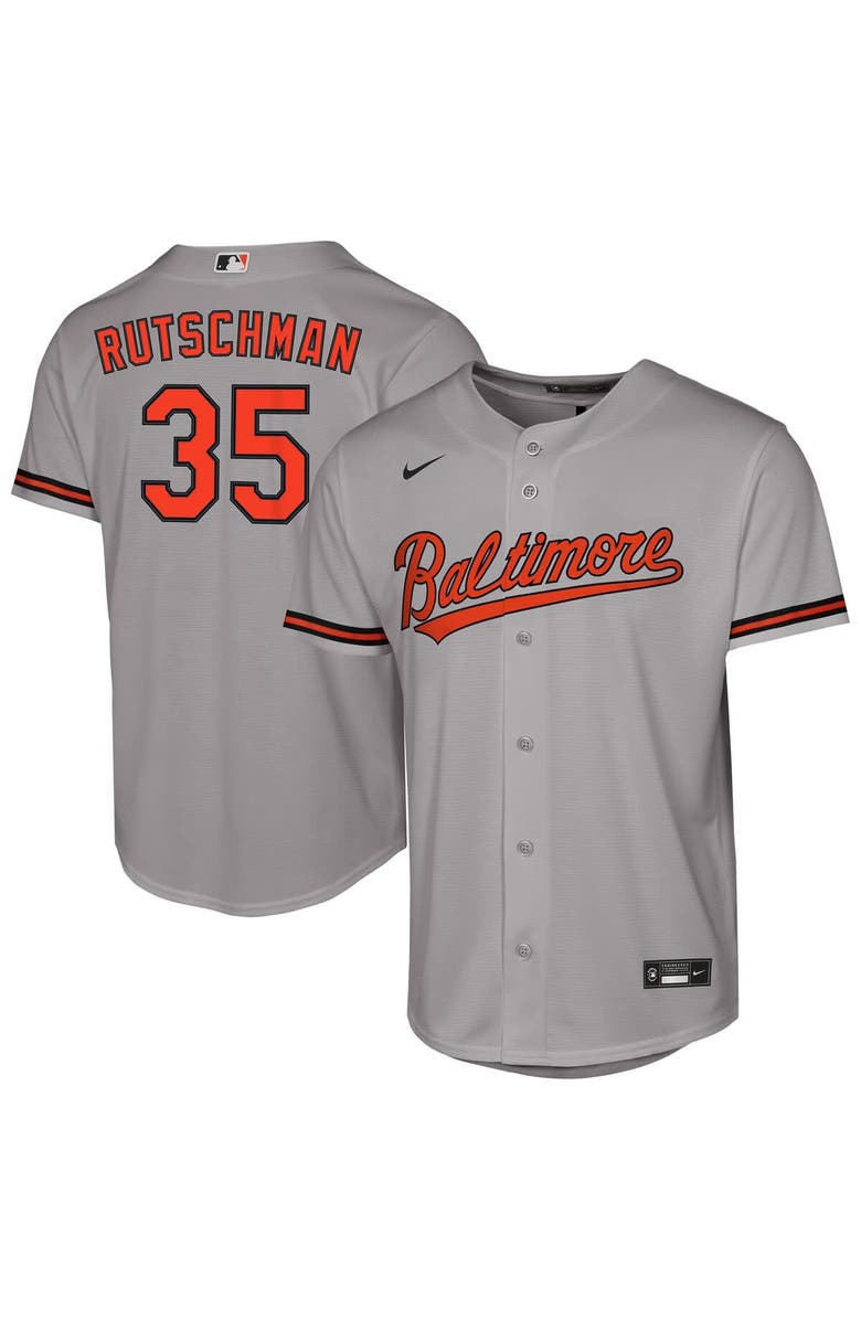 Nike Youth Nike Adley Rutschman Gray Baltimore Orioles Road Replica Jersey, Main, color, Gray