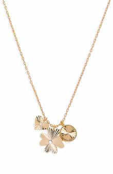 Engine Turned Cluster Charm Necklace