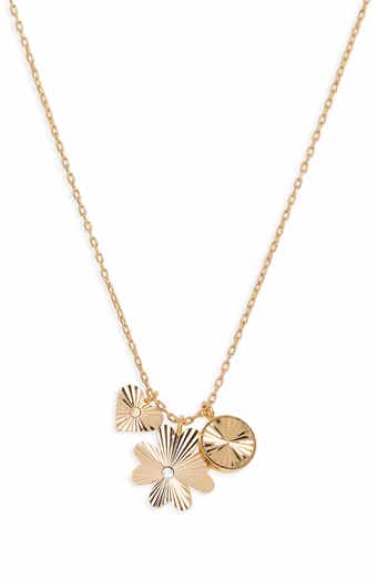 Engine Turned Cluster Charm Necklace