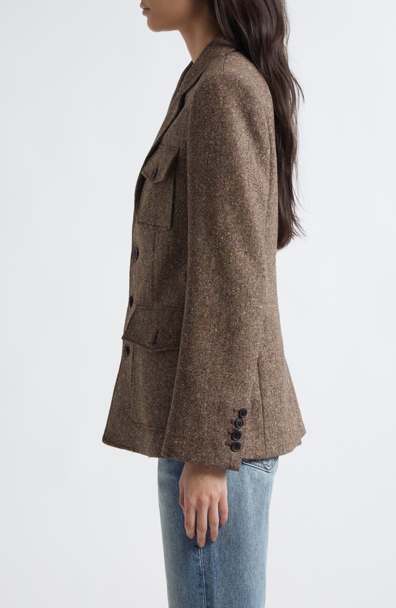 Nili Lotan Fleur Virgin Wool Blend Tweed Jacket, Alternate, color, Colonial Brown Donegal