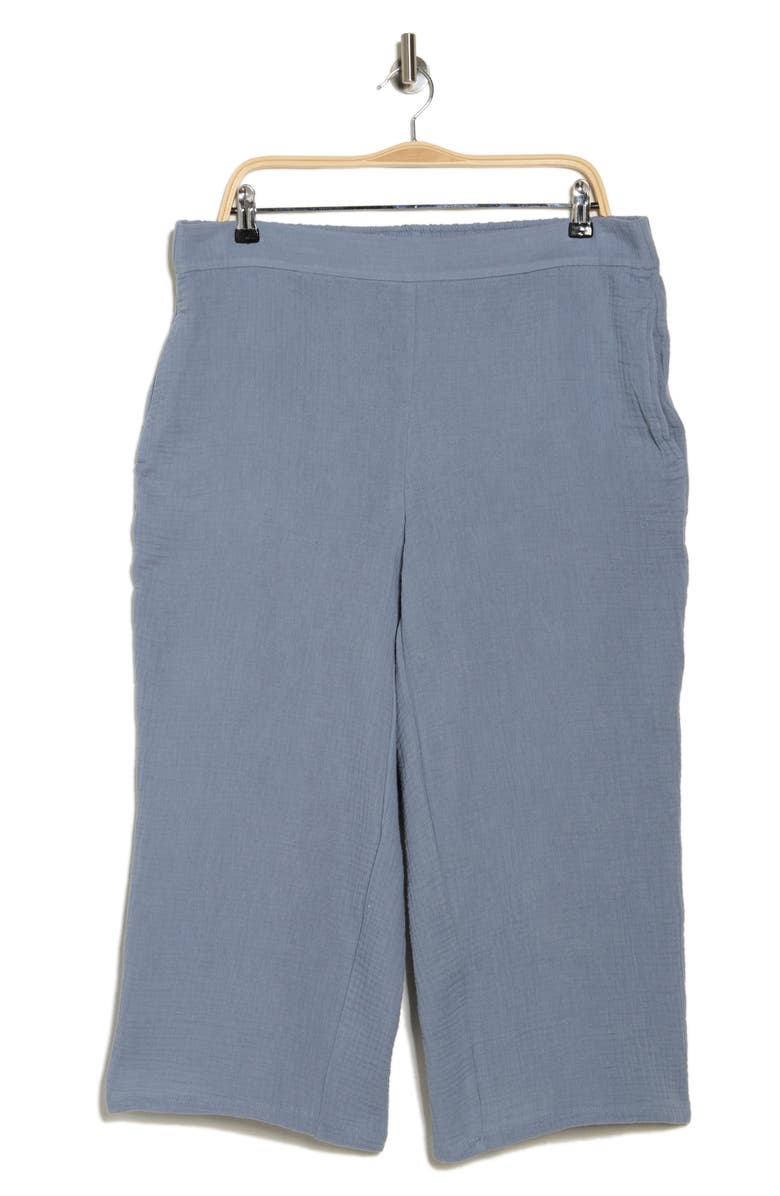 T Tahari Gauze Side Crop Pants, Alternate, color, Mid Steel Blue