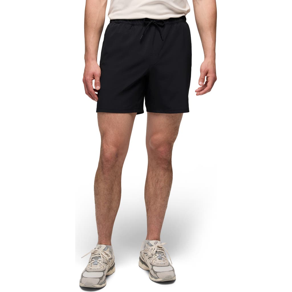 Prana Discovery Trail Drawstring Shorts In Black