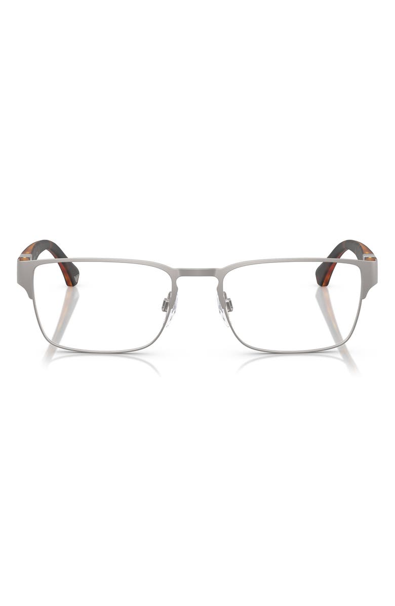 Emporio Armani 57mm Square Optical Glasses, Main, color, Matte Gunmetal / Demo Lens