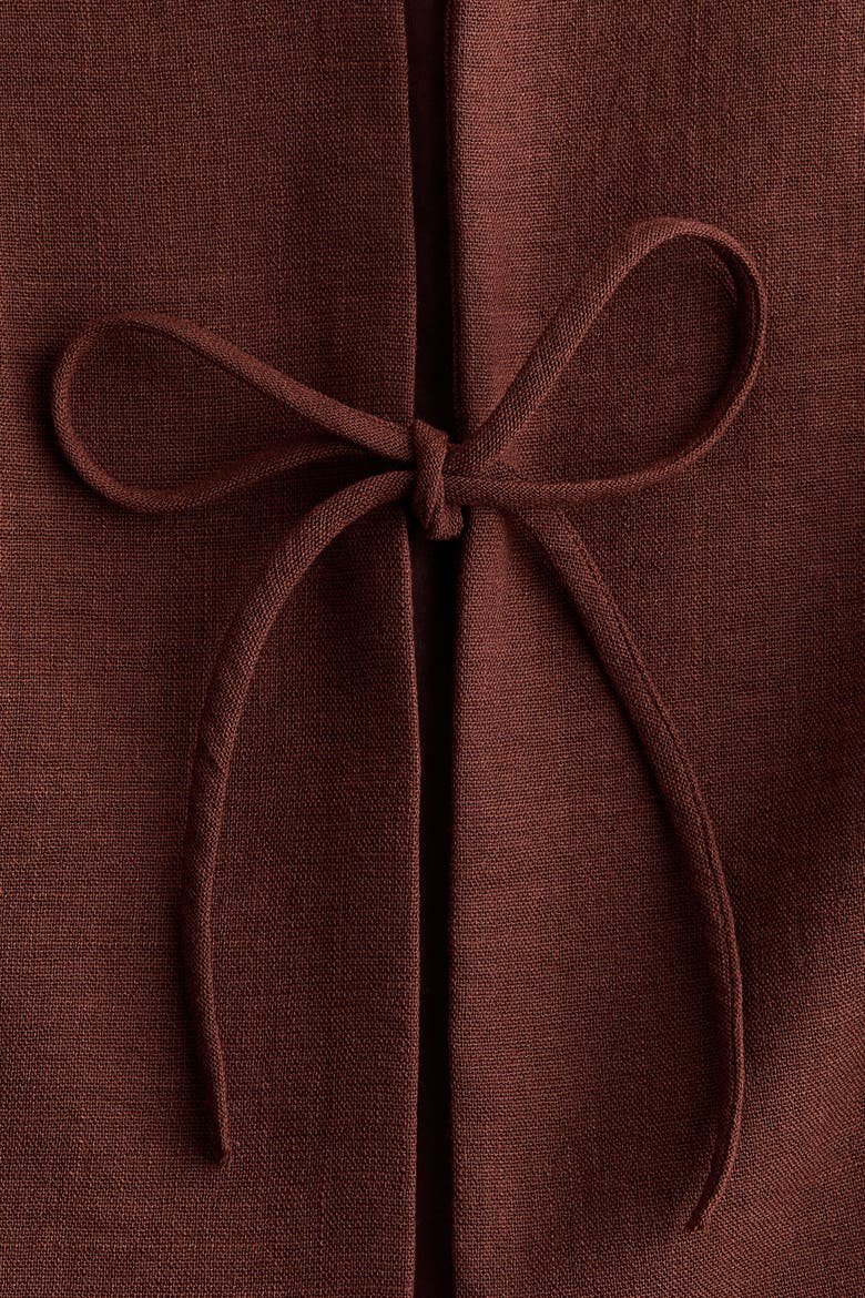 Tie-detail Waistcoat, Alternate, color, Dark brown