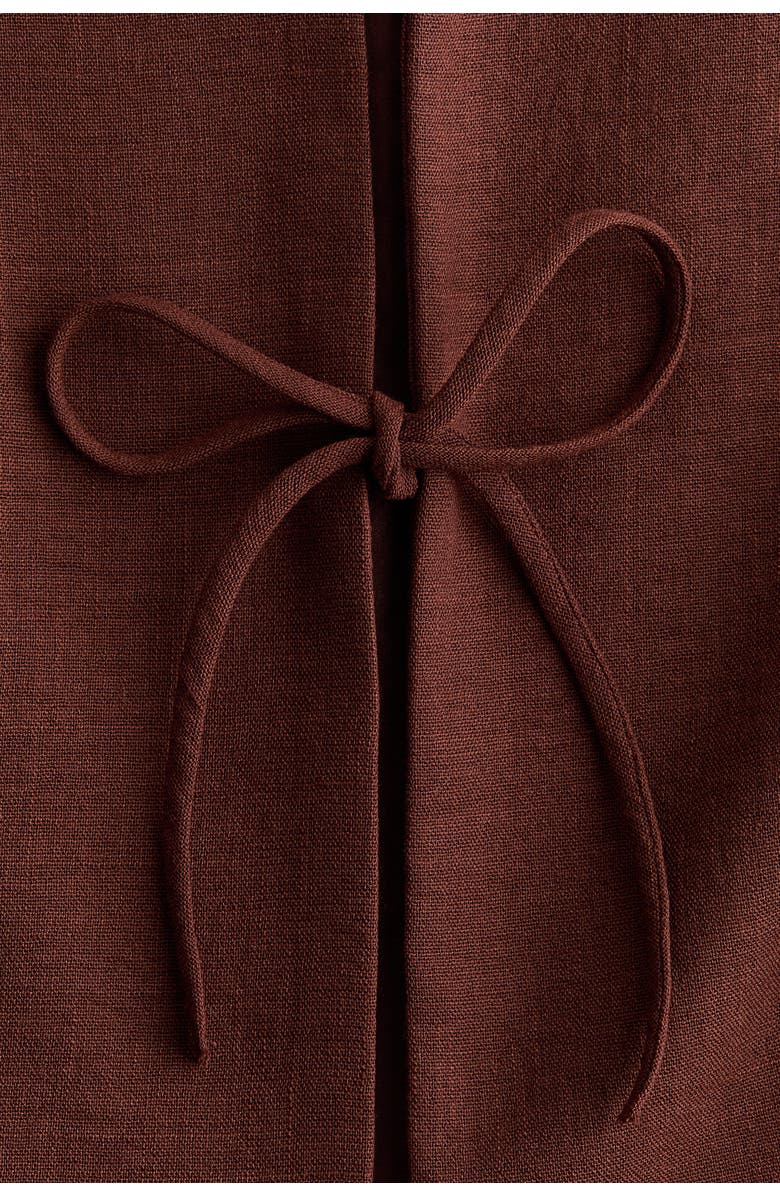 H&M Tie-detail Waistcoat, Alternate, color, Dark Brown