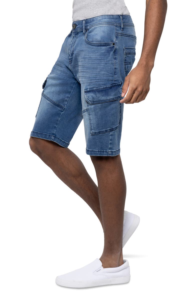 XRAY Denim Cargo Shorts, Alternate, color, Medium Blue