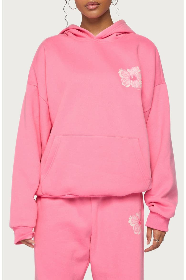 Tropical Bloom Hoodie, Main, color, HOT-PINK