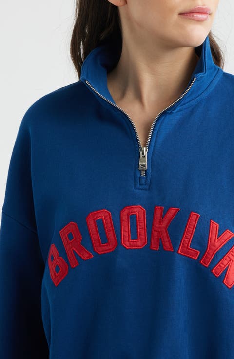 Oversize Cotton Half Zip Sweatshirt