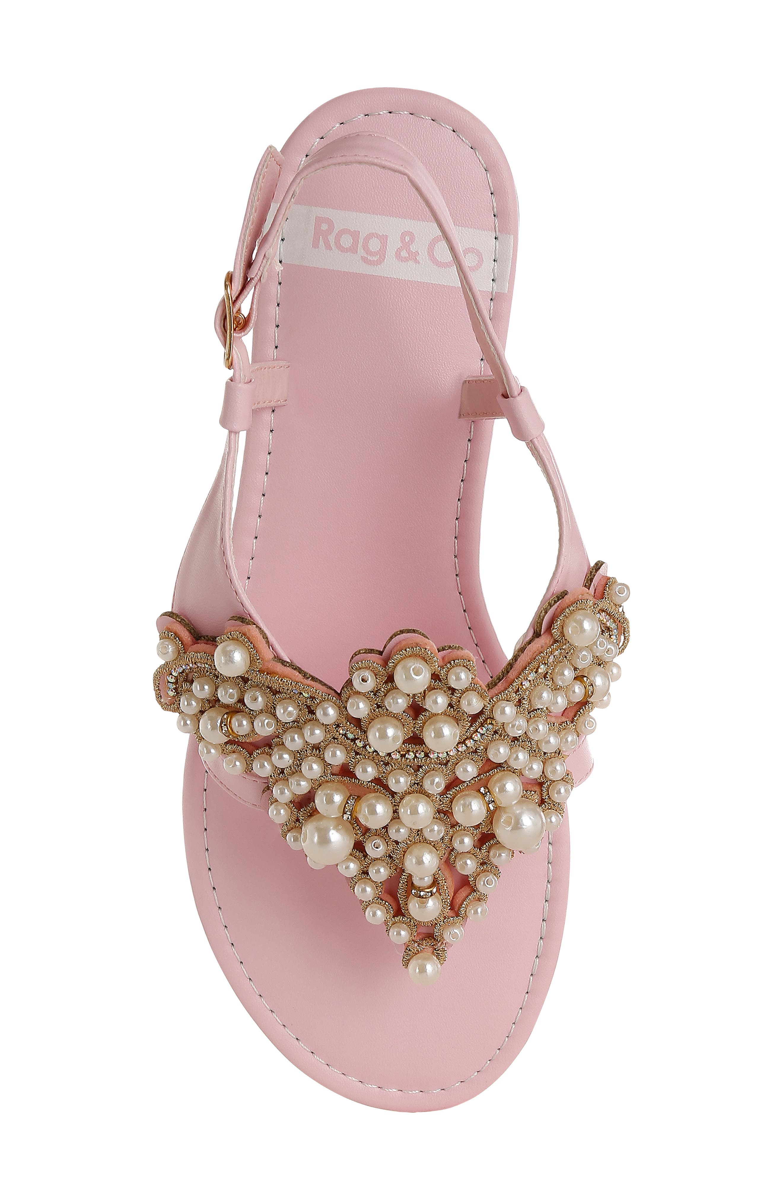 Nayasa Faux Pearl Sandal, Alternate, color, PINK