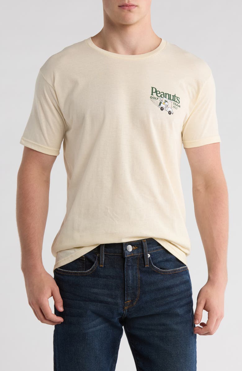 The Forecast Agency Peanuts<sup>®</sup> Golf Team Cotton Graphic T-Shirt, Main, color, Sand