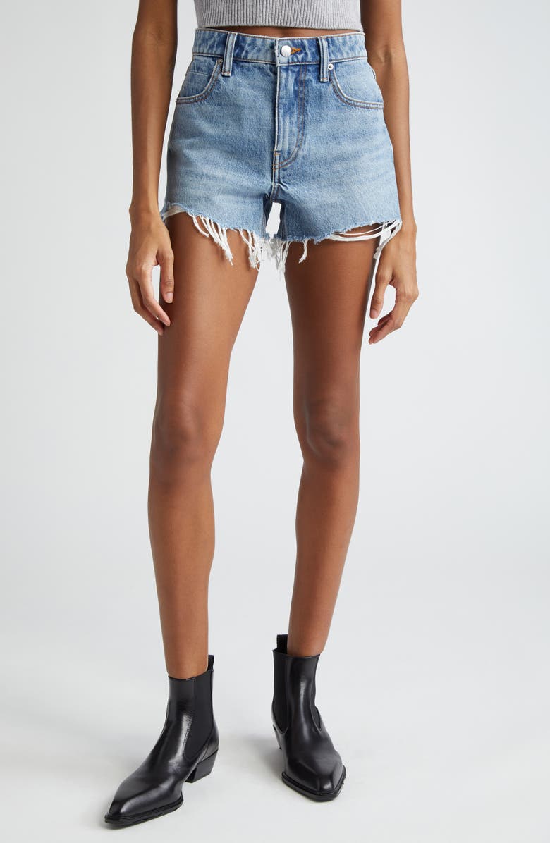Alexander Wang Bite Denim Shorts, Main, color, Vintage Light Indigo