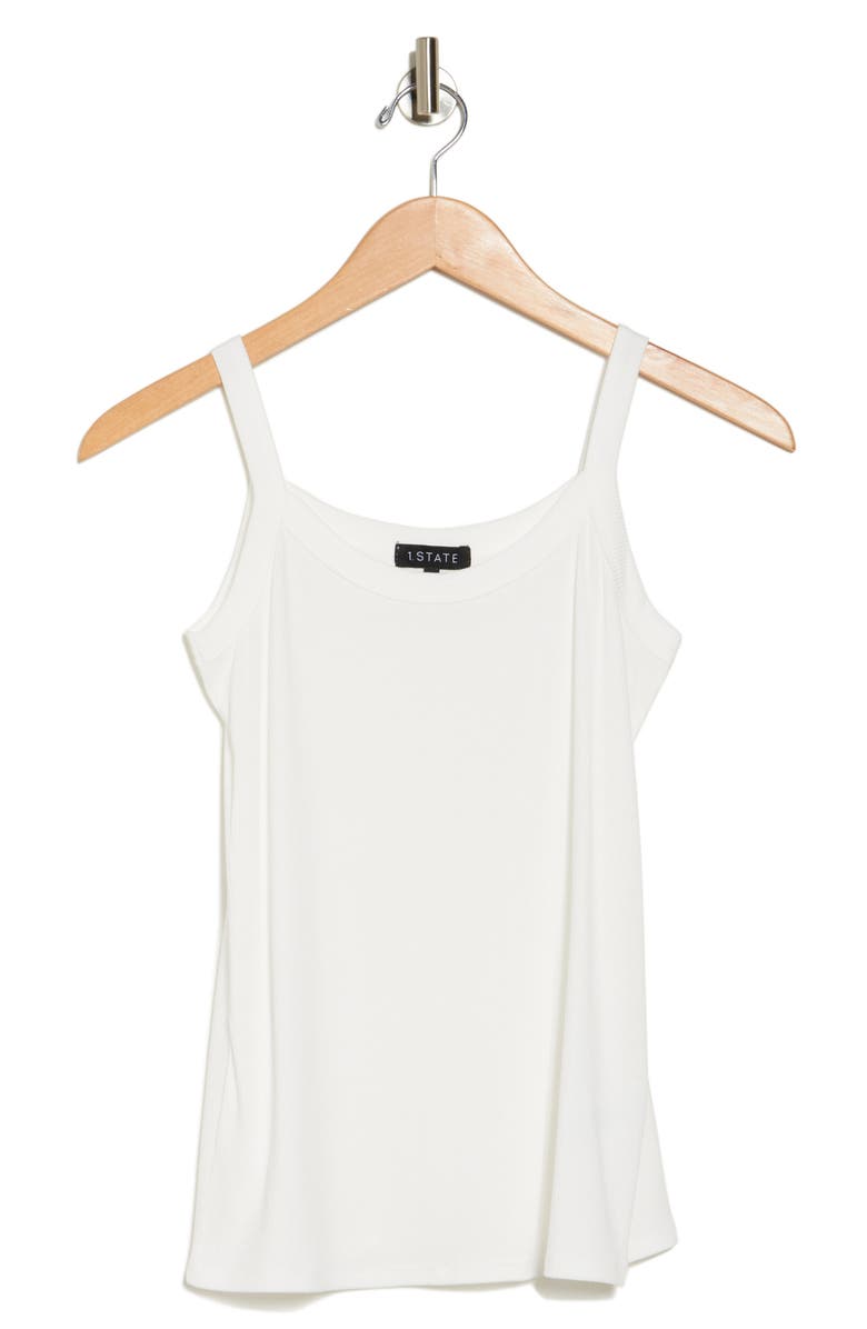 1.STATE Rib Jersey Scoop Neck Tank, Alternate, color, New Ivory