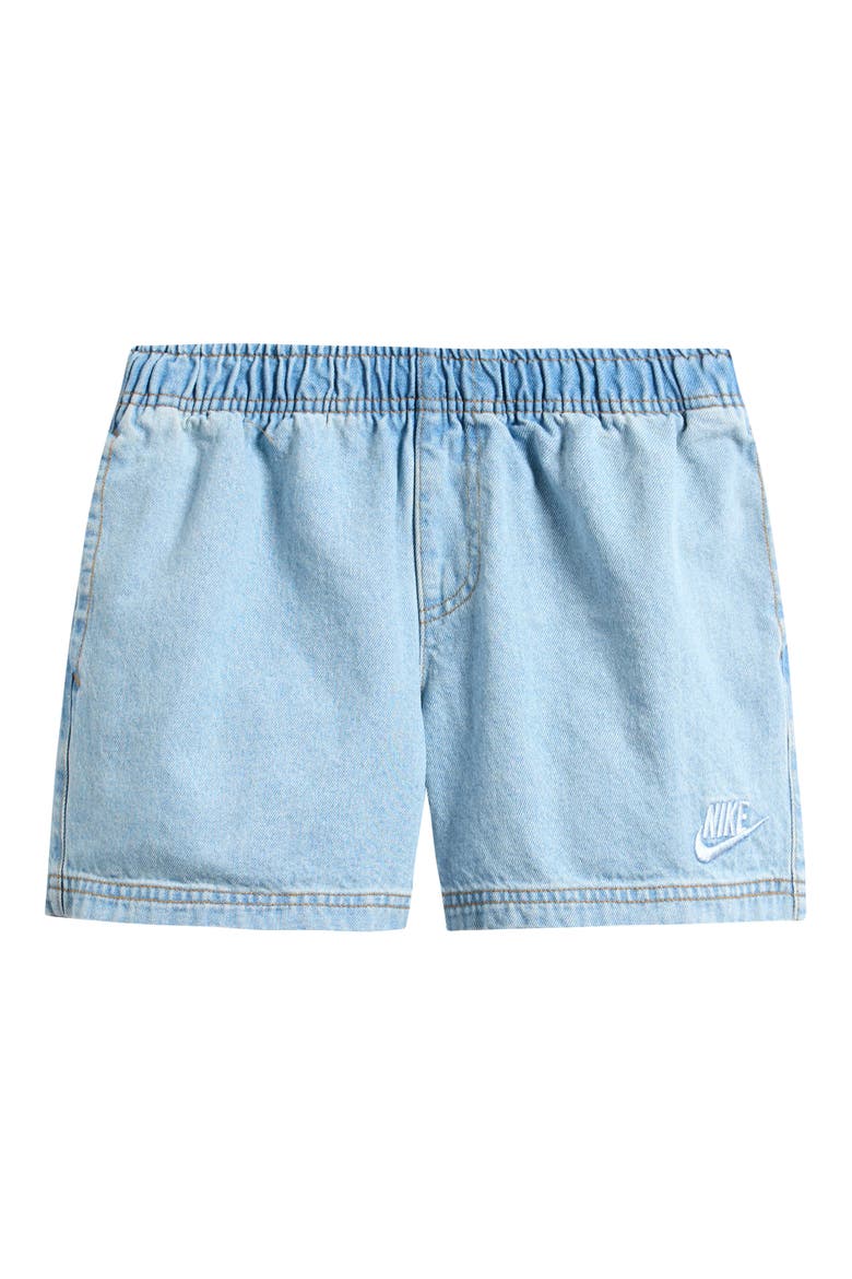 Kids' Cotton Denim Drawstring Shorts, Main, color, LIGHT ARMORY BLUE/ ARMORY BLUE