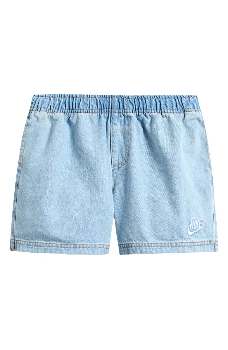 Nike Kids' Cotton Denim Drawstring Shorts, Main, color, Light Armory Blue/ Armory Blue