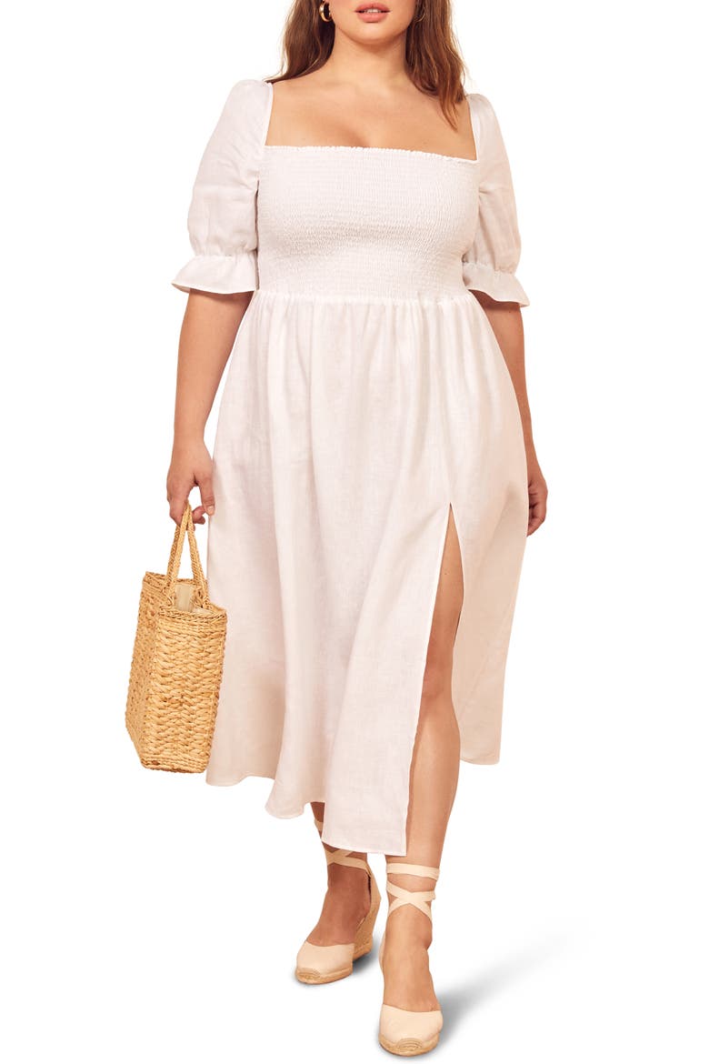 Marabella Linen Dress, Alternate, color, WHITE