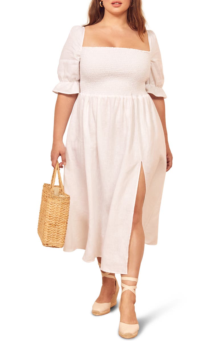 Reformation Marabella Linen Dress, Alternate, color, 