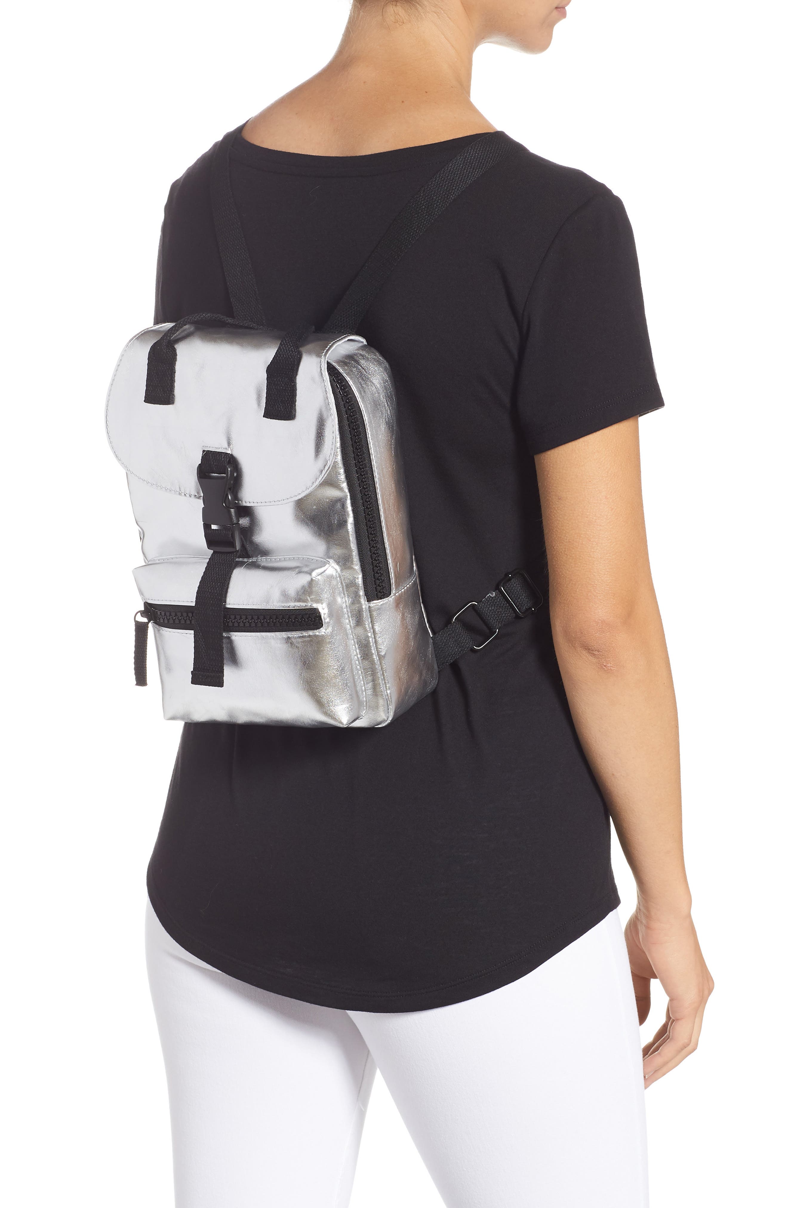 BP. Mini Metallic Utility Backpack, Alternate, color, 
